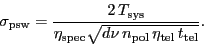 \begin{displaymath}
\ensuremath{\sigma_\ensuremath{\mathrm{psw}}} = \frac{2\,\e...
...th{\mathrm{tel}}}\,\ensuremath{t_\ensuremath{\mathrm{tel}}}}}.
\end{displaymath}